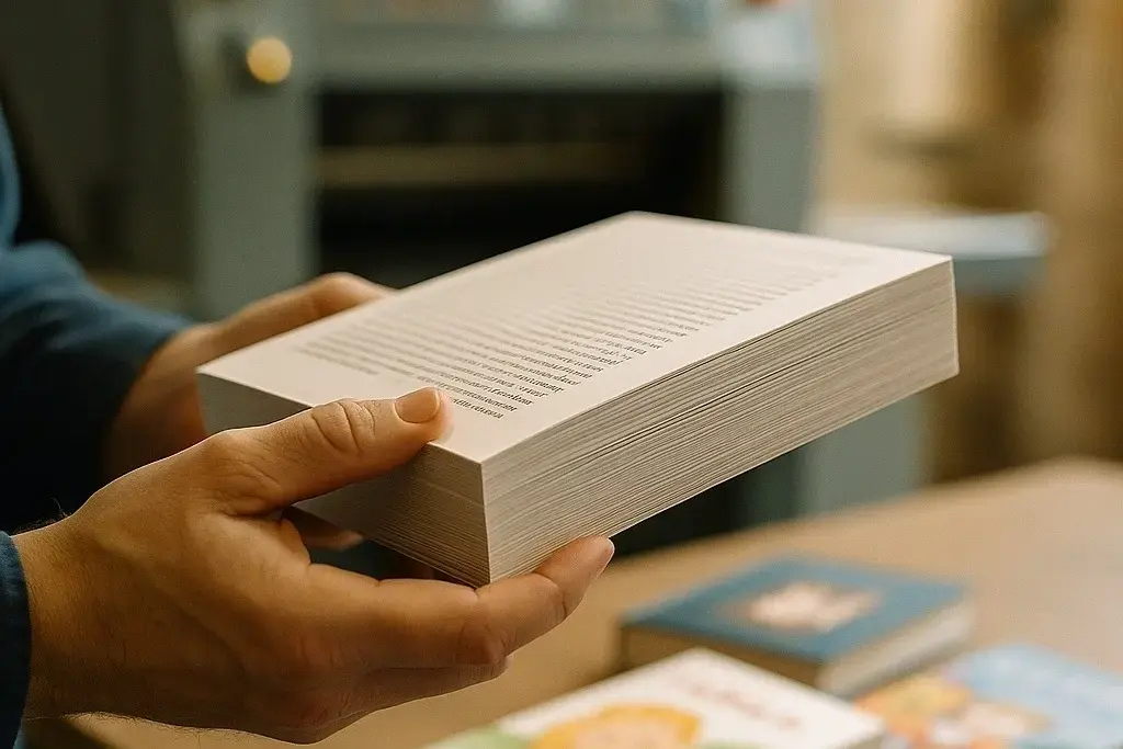 Qualitätskontrolle bei PodBuchdruck - Jedes Buch wird von Hand geprüft